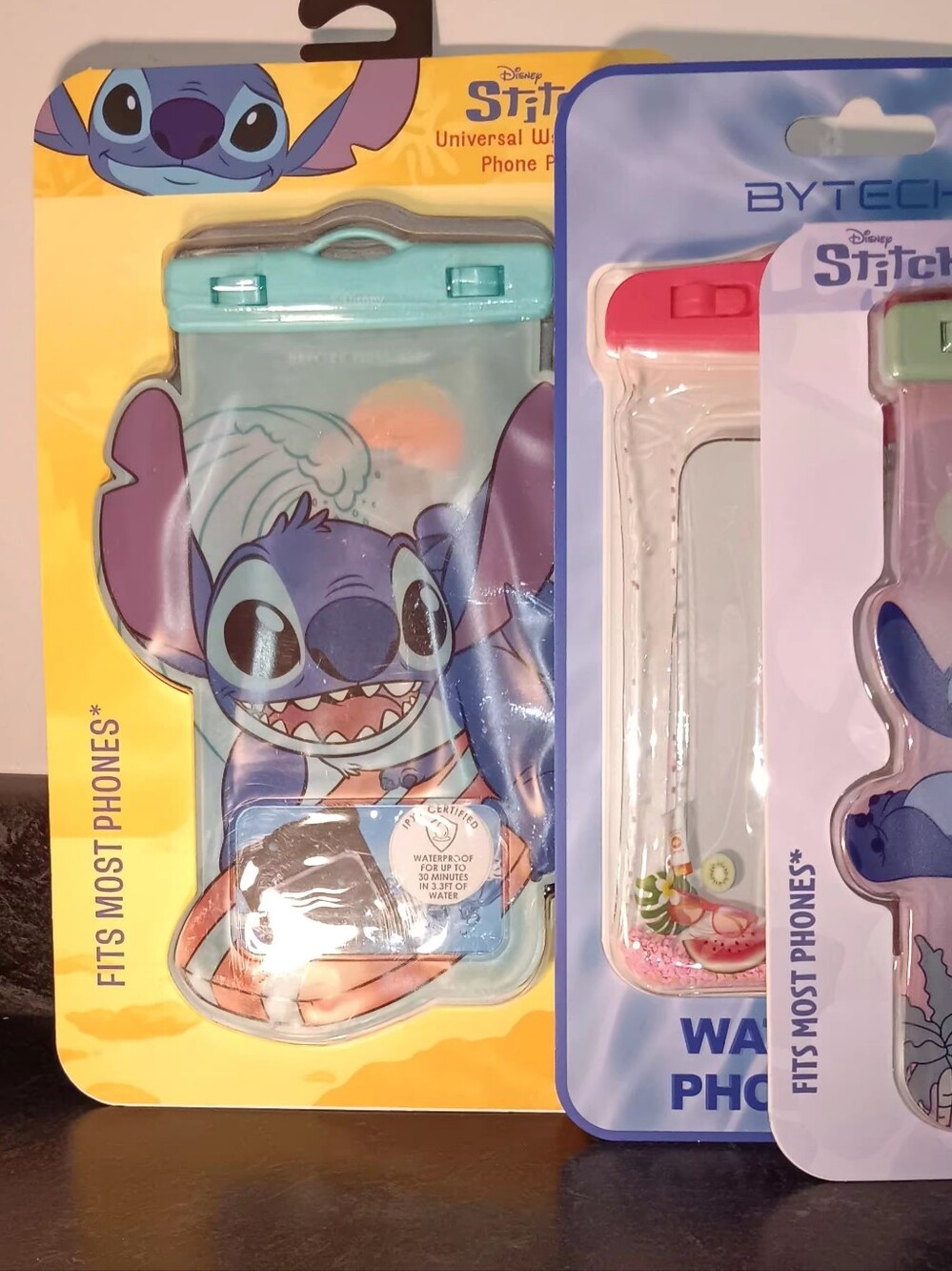 Disney Stitch Teal Waterproof Phone Pouch - Fits Most Phones 3pc Set
